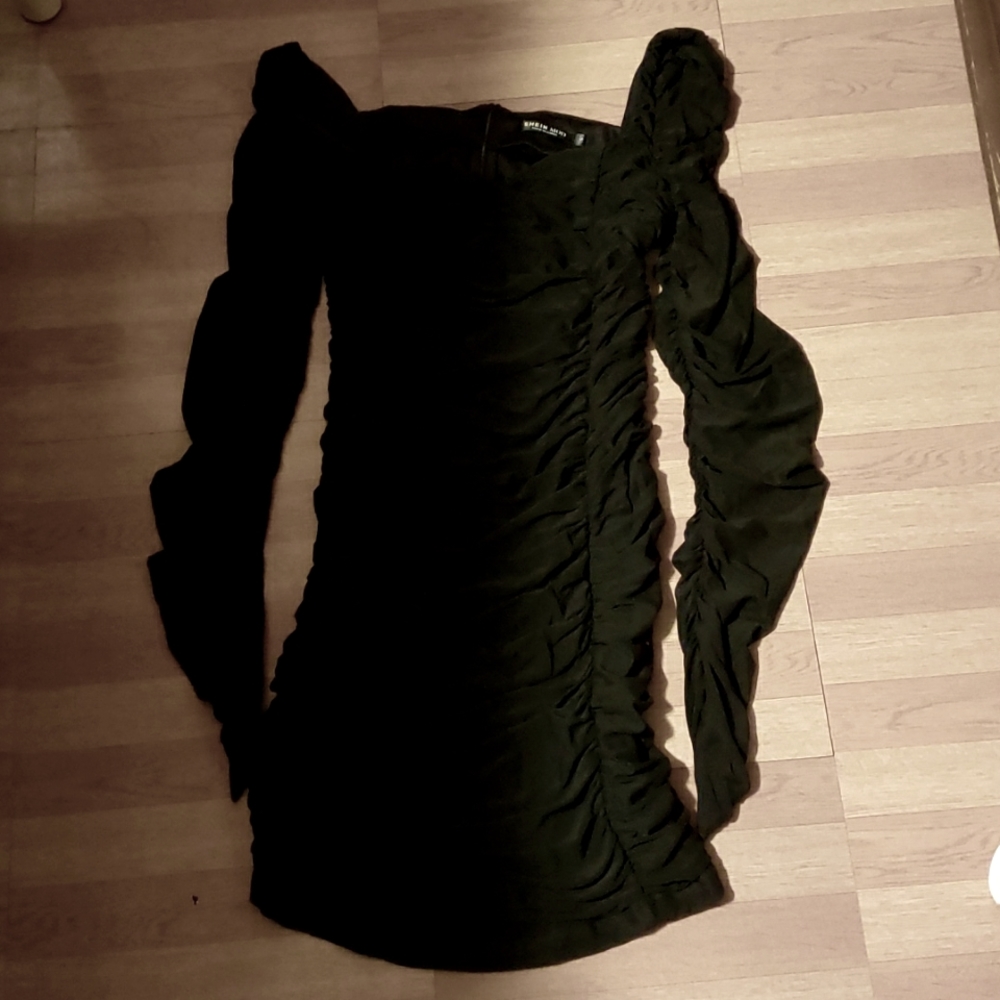 Shoulder Mesh Bodycon Dress